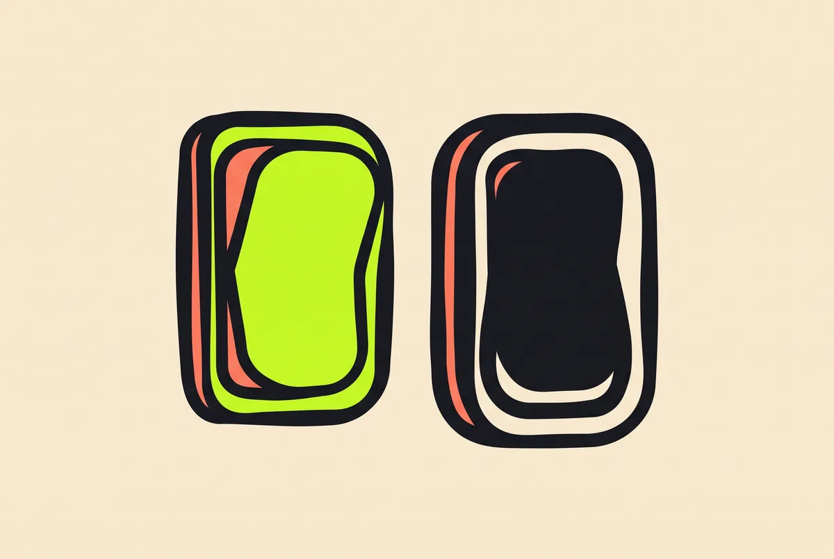 Two toggle switches, one up and one down, standing for the two states binary records.