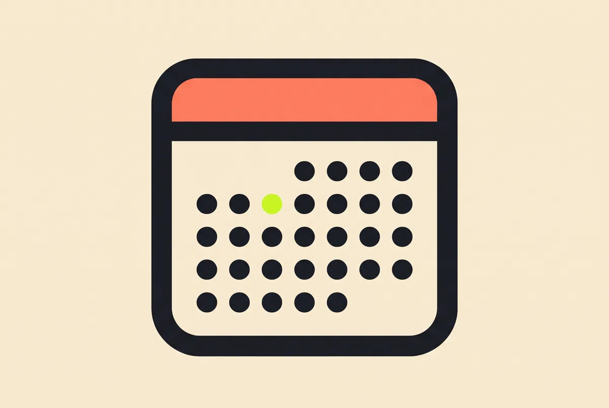 A calendar page with a single day marked, standing for one puzzle a day.